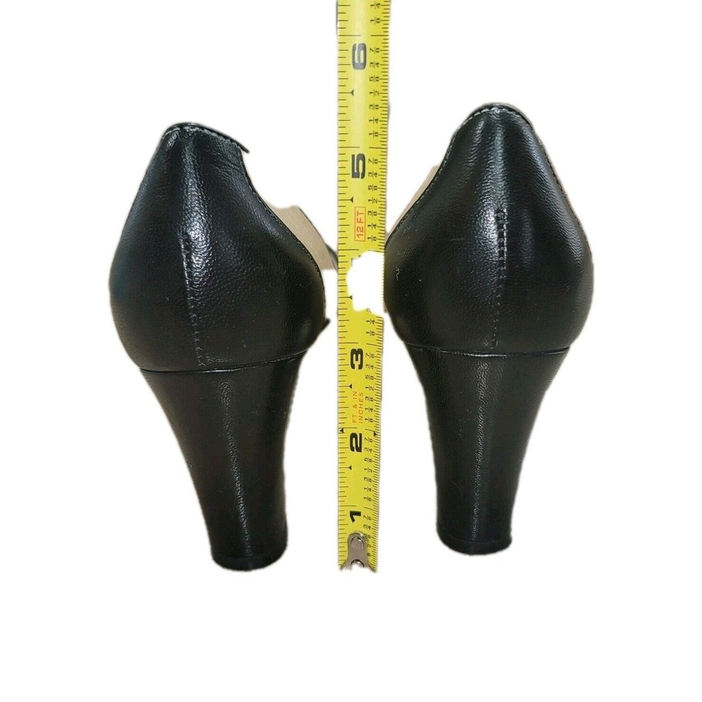 Talbots Womens Tan/Black Peep Toe Mary Jane Pumps Heels Size 7.5 B Career Office - Picture 6 of 9
